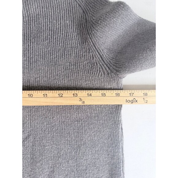 NWT Zara Knit Midi Dress Womens S Gray Knitted Bodycon Ribbed Stretch - Picture 7 of 10